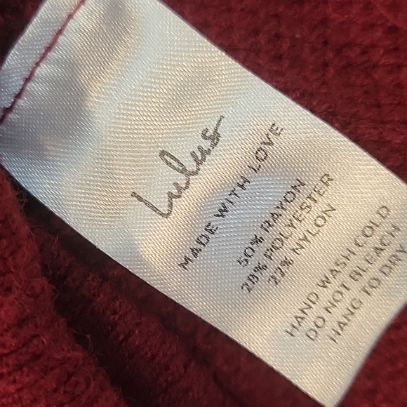 Lulu's True Story burgundy Short sleeve Sweater top - Picture 6 of 8